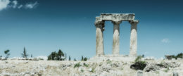 Ruins of temple in Corinth, Greece - archaeological site