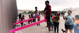 Pink seesaws